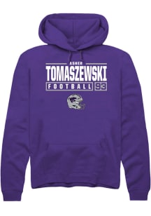 Asher Tomaszewski  Rally K-State Wildcats Mens Purple NIL Stacked Box Long Sleeve Hoodie
