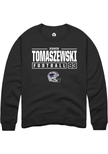 Asher Tomaszewski  Rally K-State Wildcats Mens Black NIL Stacked Box Long Sleeve Crew Sweatshirt