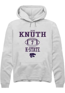 Jacob Knuth  Rally K-State Wildcats Mens White NIL Sport Icon Long Sleeve Hoodie