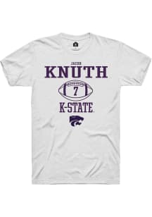 Jacob Knuth  K-State Wildcats White Rally NIL Sport Icon Short Sleeve T Shirt