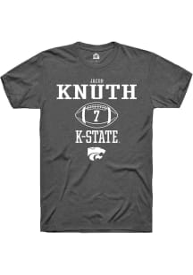 Jacob Knuth  K-State Wildcats Dark Grey Rally NIL Sport Icon Short Sleeve T Shirt