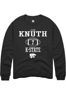 Jacob Knuth  Rally K-State Wildcats Mens Black NIL Sport Icon Long Sleeve Crew Sweatshirt