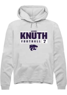 Jacob Knuth  Rally K-State Wildcats Mens White NIL Stacked Box Long Sleeve Hoodie