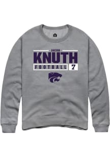 Jacob Knuth  Rally K-State Wildcats Mens Graphite NIL Stacked Box Long Sleeve Crew Sweatshirt