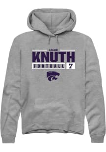 Jacob Knuth  Rally K-State Wildcats Mens Graphite NIL Stacked Box Long Sleeve Hoodie