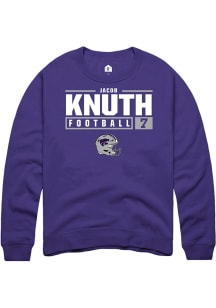 Jacob Knuth  Rally K-State Wildcats Mens Purple NIL Stacked Box Long Sleeve Crew Sweatshirt