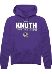 Jacob Knuth  Rally K-State Wildcats Mens Purple NIL Stacked Box Long Sleeve Hoodie