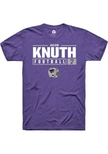 Jacob Knuth  K-State Wildcats Purple Rally NIL Stacked Box Short Sleeve T Shirt