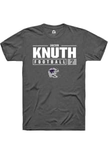 Jacob Knuth  K-State Wildcats Dark Grey Rally NIL Stacked Box Short Sleeve T Shirt