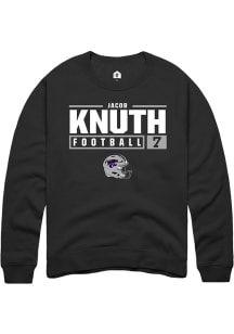 Jacob Knuth  Rally K-State Wildcats Mens Black NIL Stacked Box Long Sleeve Crew Sweatshirt