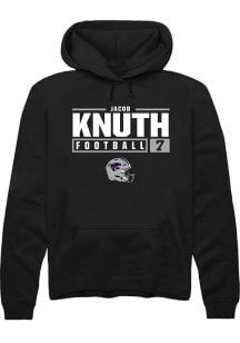 Jacob Knuth  Rally K-State Wildcats Mens Black NIL Stacked Box Long Sleeve Hoodie