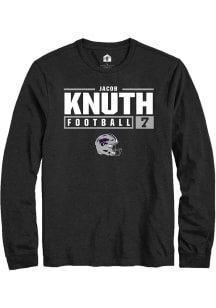 Jacob Knuth  K-State Wildcats Black Rally NIL Stacked Box Long Sleeve T Shirt