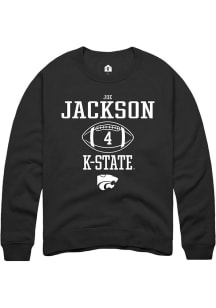 Joe Jackson  Rally K-State Wildcats Mens Black NIL Sport Icon Long Sleeve Crew Sweatshirt