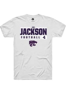 Joe Jackson  K-State Wildcats White Rally NIL Stacked Box Short Sleeve T Shirt