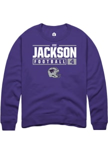 Joe Jackson  Rally K-State Wildcats Mens Purple NIL Stacked Box Long Sleeve Crew Sweatshirt