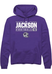 Joe Jackson  Rally K-State Wildcats Mens Purple NIL Stacked Box Long Sleeve Hoodie