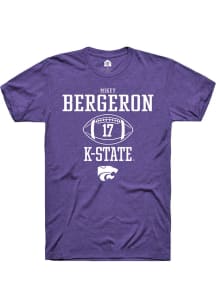 Mikey Bergeron  K-State Wildcats Purple Rally NIL Sport Icon Short Sleeve T Shirt