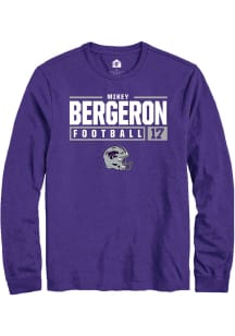 Mikey Bergeron  K-State Wildcats Purple Rally NIL Stacked Box Long Sleeve T Shirt