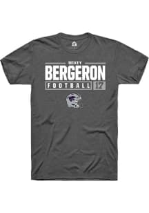 Mikey Bergeron  K-State Wildcats Dark Grey Rally NIL Stacked Box Short Sleeve T Shirt