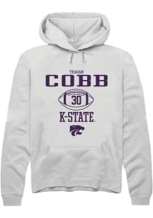 Teagan Cobb  Rally K-State Wildcats Mens White NIL Sport Icon Long Sleeve Hoodie