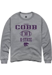 Teagan Cobb  Rally K-State Wildcats Mens Graphite NIL Sport Icon Long Sleeve Crew Sweatshirt