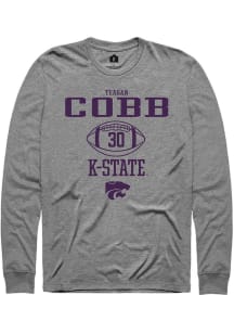 Teagan Cobb  K-State Wildcats Graphite Rally NIL Sport Icon Long Sleeve T Shirt