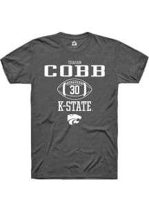 Teagan Cobb  K-State Wildcats Dark Grey Rally NIL Sport Icon Short Sleeve T Shirt