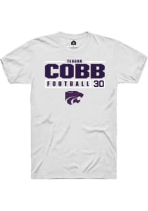 Teagan Cobb  K-State Wildcats White Rally NIL Stacked Box Short Sleeve T Shirt