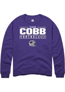 Teagan Cobb  Rally K-State Wildcats Mens Purple NIL Stacked Box Long Sleeve Crew Sweatshirt