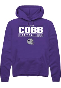 Teagan Cobb  Rally K-State Wildcats Mens Purple NIL Stacked Box Long Sleeve Hoodie