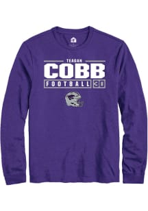 Teagan Cobb  K-State Wildcats Purple Rally NIL Stacked Box Long Sleeve T Shirt