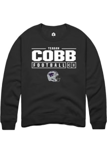 Teagan Cobb  Rally K-State Wildcats Mens Black NIL Stacked Box Long Sleeve Crew Sweatshirt
