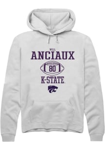 Will Anciaux  Rally K-State Wildcats Mens White NIL Sport Icon Long Sleeve Hoodie