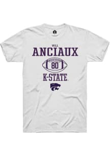 Will Anciaux  K-State Wildcats White Rally NIL Sport Icon Short Sleeve T Shirt