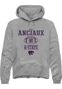 Will Anciaux  Rally K-State Wildcats Mens Graphite NIL Sport Icon Long Sleeve Hoodie