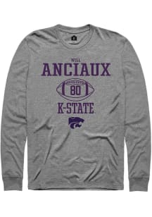 Will Anciaux  K-State Wildcats Graphite Rally NIL Sport Icon Long Sleeve T Shirt