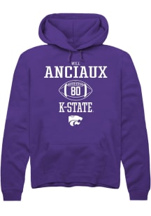 Will Anciaux  Rally K-State Wildcats Mens Purple NIL Sport Icon Long Sleeve Hoodie