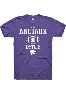 Will Anciaux  K-State Wildcats Purple Rally NIL Sport Icon Short Sleeve T Shirt