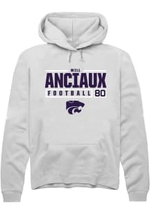 Will Anciaux  Rally K-State Wildcats Mens White NIL Stacked Box Long Sleeve Hoodie