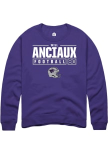 Will Anciaux  Rally K-State Wildcats Mens Purple NIL Stacked Box Long Sleeve Crew Sweatshirt