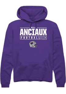 Will Anciaux  Rally K-State Wildcats Mens Purple NIL Stacked Box Long Sleeve Hoodie