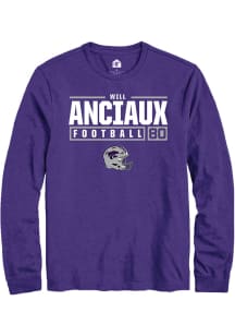 Will Anciaux  K-State Wildcats Purple Rally NIL Stacked Box Long Sleeve T Shirt