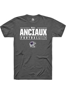 Will Anciaux  K-State Wildcats Dark Grey Rally NIL Stacked Box Short Sleeve T Shirt