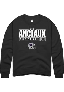 Will Anciaux  Rally K-State Wildcats Mens Black NIL Stacked Box Long Sleeve Crew Sweatshirt