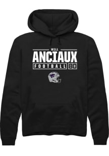 Will Anciaux  Rally K-State Wildcats Mens Black NIL Stacked Box Long Sleeve Hoodie