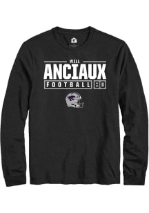 Will Anciaux  K-State Wildcats Black Rally NIL Stacked Box Long Sleeve T Shirt