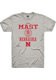 Rienk Mast  Nebraska Cornhuskers Ash Rally NIL Sport Icon Short Sleeve T Shirt