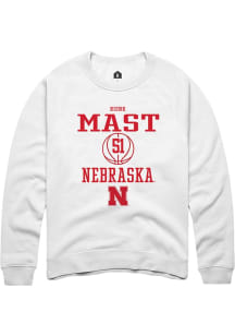 Rienk Mast  Rally Nebraska Cornhuskers Mens White NIL Sport Icon Long Sleeve Crew Sweatshirt