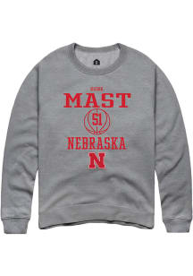 Rienk Mast  Rally Nebraska Cornhuskers Mens Graphite NIL Sport Icon Long Sleeve Crew Sweatshirt