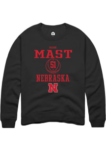 Rienk Mast  Rally Nebraska Cornhuskers Mens Black NIL Sport Icon Long Sleeve Crew Sweatshirt